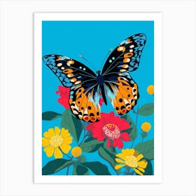 Pop Art Common Blue Butterfly 4 Art Print