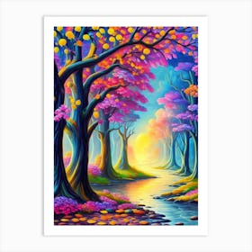 Colorful Forest Art Print