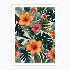 Seamless Tropical Pattern Art Print