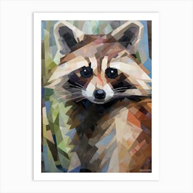 Raccoon Abstract Watercolour 2 Art Print