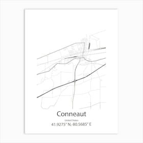 Conneaut,United States Minimalist Map 1 Art Print