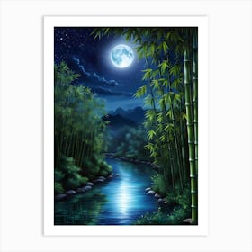 Night In The Bamboo Forest Art Print