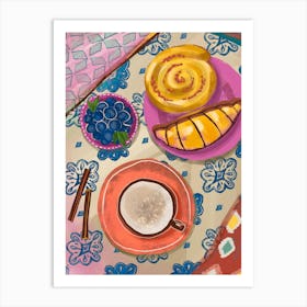 Coffee And Croissant Art Print