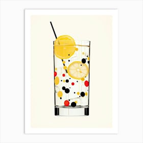 Mid Century Modern Tom Collins Floral Infusion Cocktail 4 Art Print