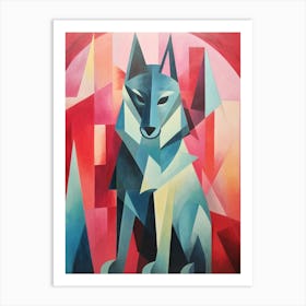 Wolf Geometric Abstract 6 Art Print