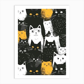 Perfectly Repeatable Artwork With Cute Cat Faces 59 Art Print