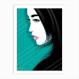 Teal Girl - Retro 80s Style Art Print