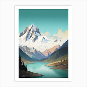 Chamonix Mont Blanc   France, Ski Resort Illustration 1 Simple Style Art Print