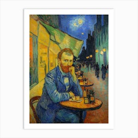 Caféterrasse Am Abend Vincent van Gogh, Impressionismus Selbstportät Art Print