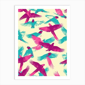 Parrots In Flight Art Print