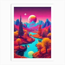 Psychedelic Landscape Art Print