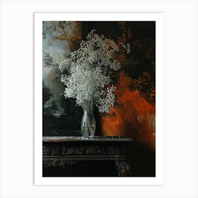 Baroque Floral Still Life Babys Breath 4 Art Print