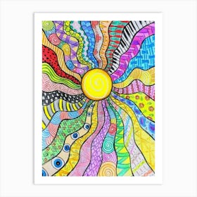 Psychedelic Sun Art Print