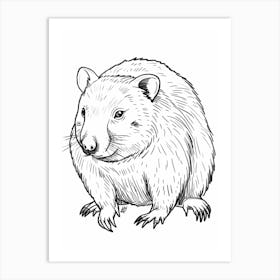 B&W Wombat Art Print