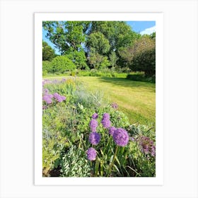 Garden With Purple Flowers 1 Art Print