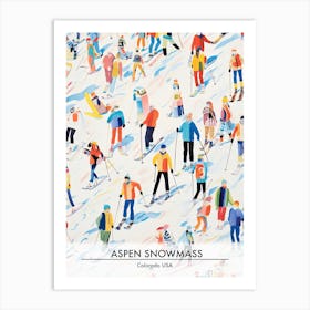 Aspen Snowmass   Colorado Usa, Ski Resort Poster Illustration 7 Art Print