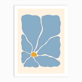 Abstract Flower 03 - Light Blue Art Print