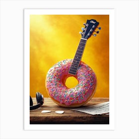 Donut Guitar Art Print