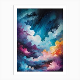 Abstract Glitch Clouds Sky (26) Art Print
