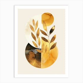 Abstract Gold Leaf Painting 1 Art Print