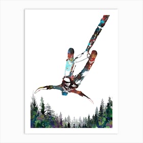 Bungy Jump Watercolor Art Print