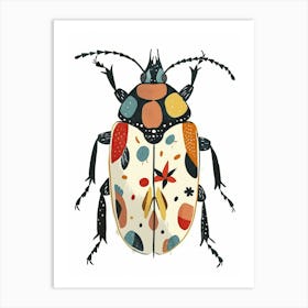 Colourful Insect Illustration Flea Beetle 19 Art Print