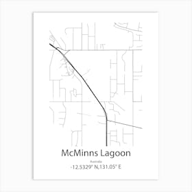 Mcminns Lagoon,Australia Minimalist Map Art Print