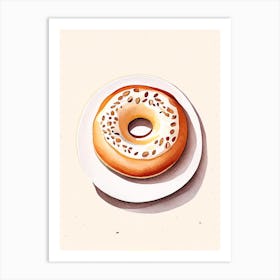 Bagel Tablescape Summer Marker Art 3 Art Print