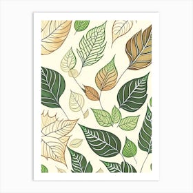 Leaf Pattern Warm Tones 6 Art Print