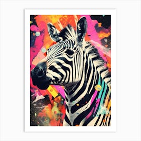 Paint Splash Zebra 1 Art Print