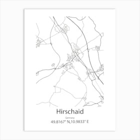 Hirschaid,Germany Minimalist Map Art Print