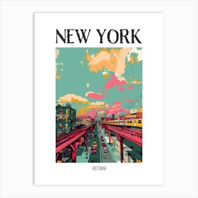 Astoria New York Colourful Silkscreen Illustration 4 Poster Art Print
