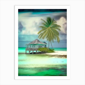 Ambergris Caye Belize Soft Colours Tropical Destination Art Print