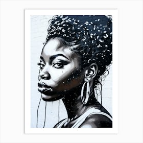 Graffiti Mural Of Beautiful Black Woman 95 Art Print