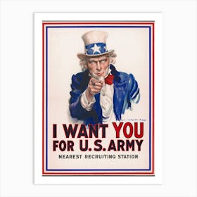 I Want You For The US Army WWI Poster Art Print