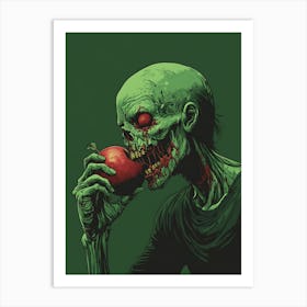 Scary Zombie Eating An Apple 4 Art Print