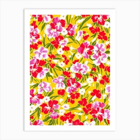 Gladiolus Floral Print Retro Pattern 1 Flower Art Print