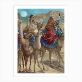 Camels In The Desert 8 Art Print