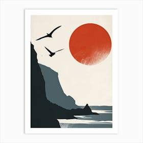 Seagulls At Sunset, Hygge Art Print