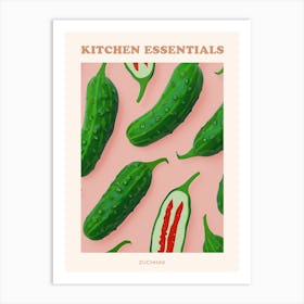 Zucchini Pattern Illustration 1 Poster Art Print