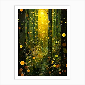 Fireflies In The Forest Art Print