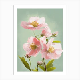 Apple Blossom Flowers Acrylic Pastel Colours 1 Art Print