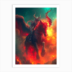 Demon On A Horse Art Print