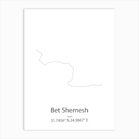 Bet Shemesh,Israel Minimalist Map Art Print