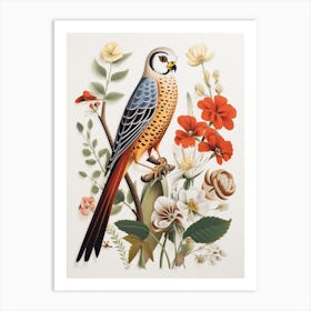 Scandinavian Bird Illustration American Kestrel 4 Art Print
