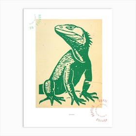 Green Iguana Bold Block 1 Poster Art Print