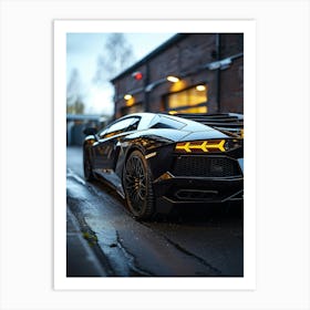 Black Lamborghini Art Print