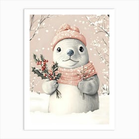 Snowy Seal Art Print