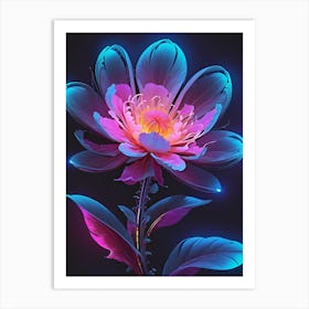 Illuminating Nature In Neon Harmony Art Print