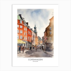 Copenhagen 1 Watercolour Travel Poster Art Print